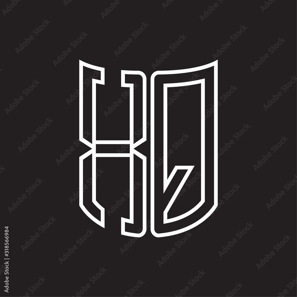 XQ Logo monogram with ribbon style outline design template XQ Logo monogram with ribbon style outline design template