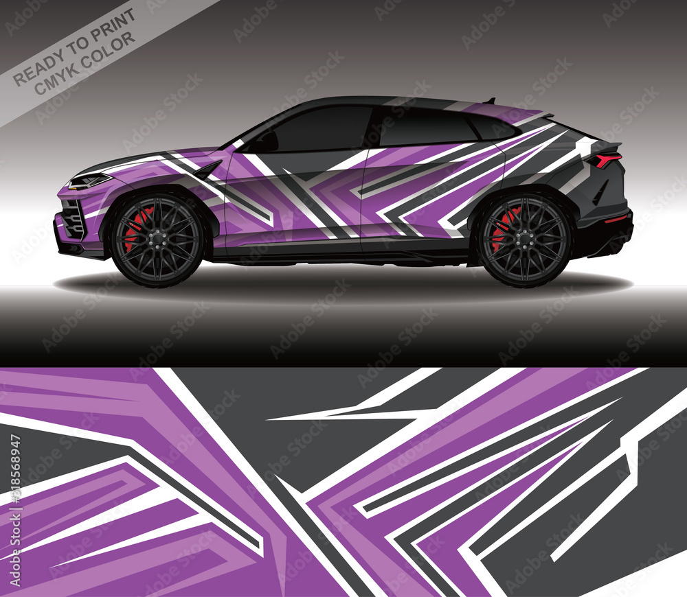 Car wrap decal design vector, custom livery race rally car vehicle sticker and tinting.