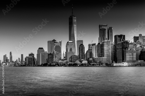 Fine art black and white of NYC skyline
