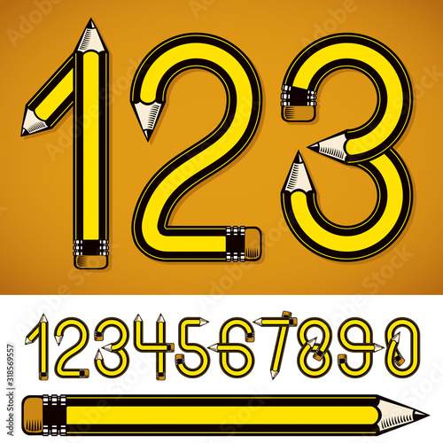 Vector rounded numbers coll...