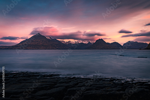Colorful sunrise from the Elgol, Isle of Skye