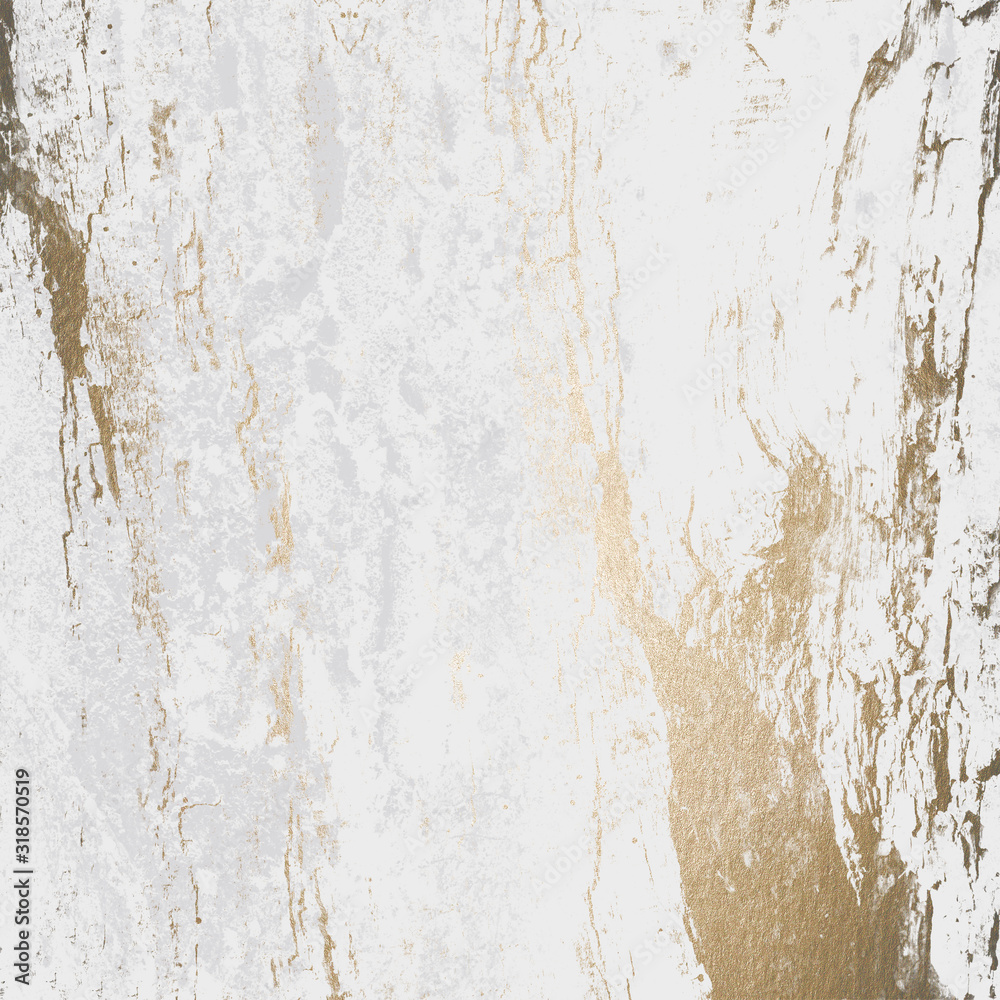 Luxury grunge texture. Gold Splash. Effect overlay gold. Light gray background. High quality print.