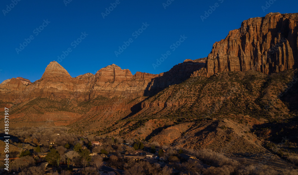 Fototapeta premium Vue aérienne de Zion, dans l'Utah