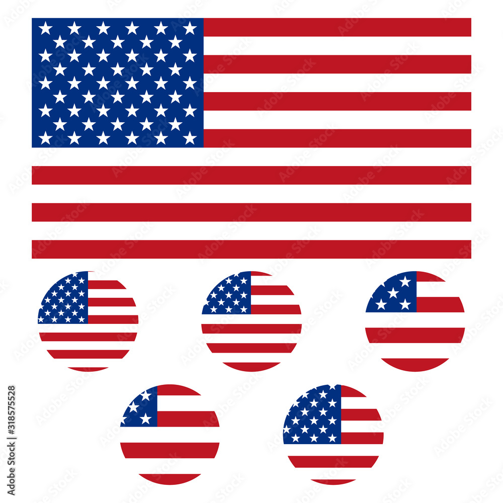 Flag of the United States of America. Solid background Flag of the United States of America. Solid background