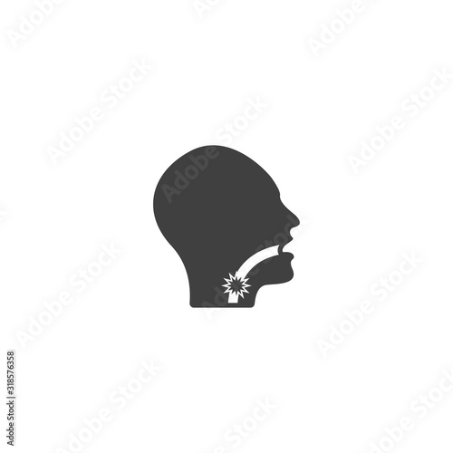 Sore throat icon in black color on a white background