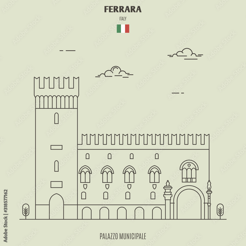 custom made wallpaper toronto digitalPalazzo Municipale in Ferrara, Italy. Landmark icon