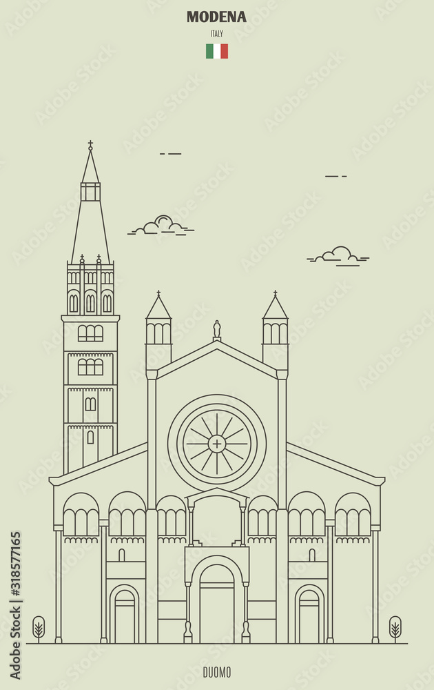 Modena cathedral, Italy. Landmark icon