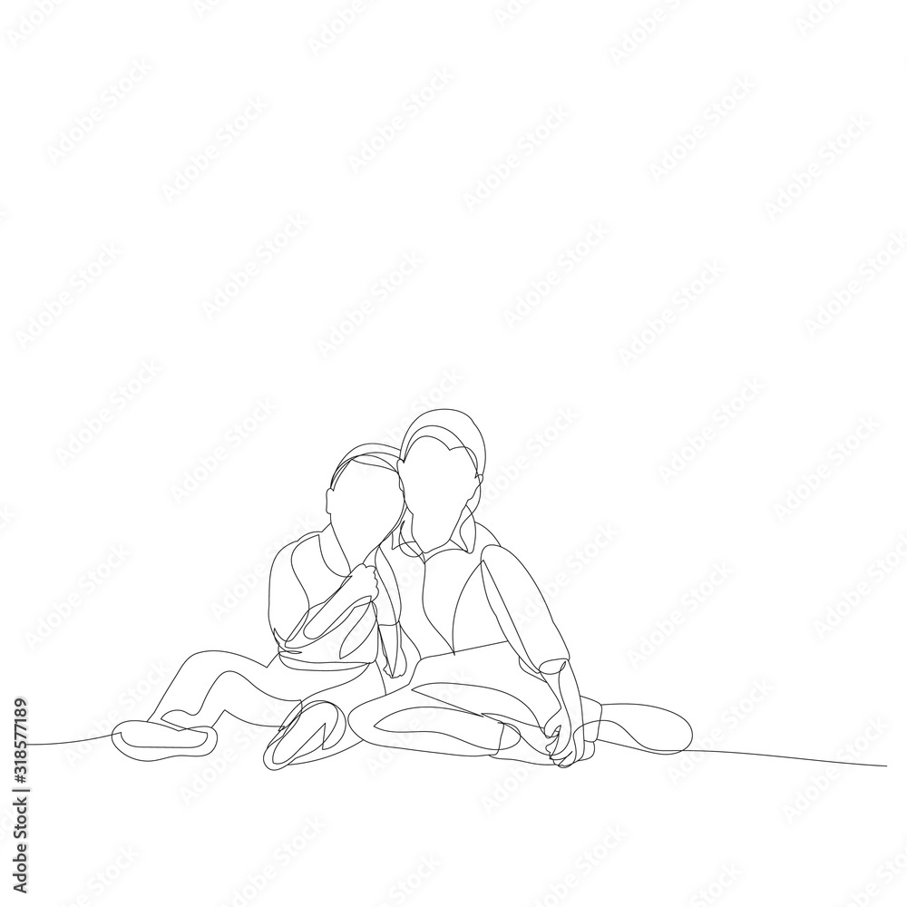 single line drawing continuous, children single line drawing continuous, children