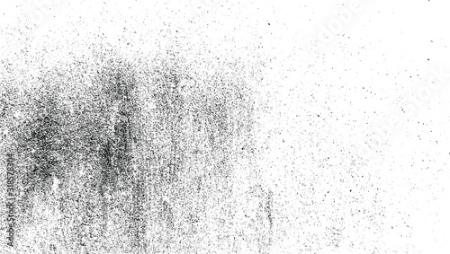 Abstract vector noise. Small particles of debris and dust. Distressed uneven background. Grunge texture overlay with fine grains isolated on white background. Vector illustration. EPS10.