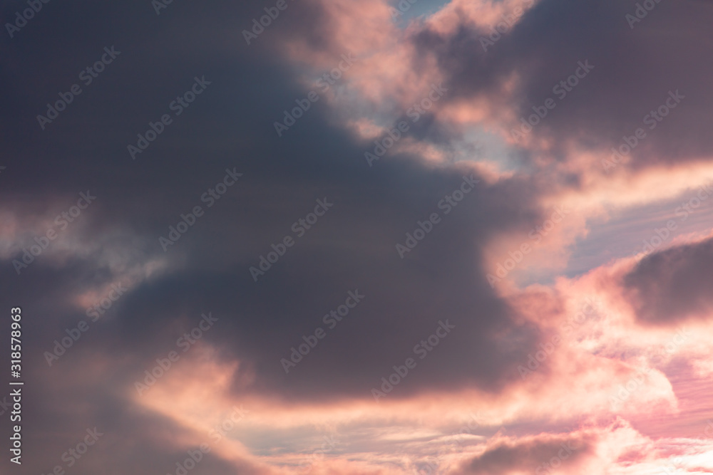 Colorful clouds at dawn of the sun