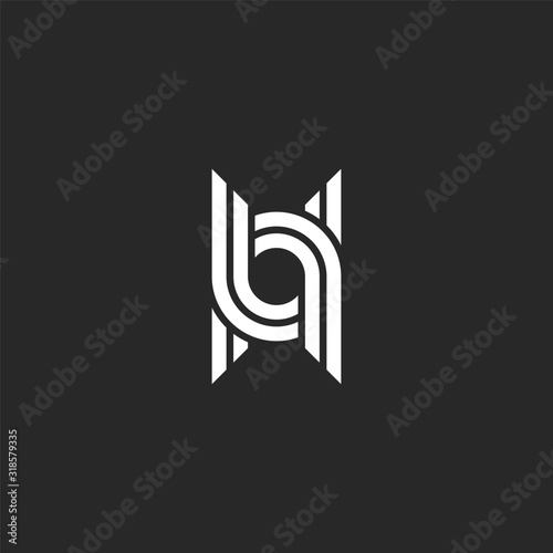 Monogram letter U logo linear design, initials UU symbol for business card or wedding emblem