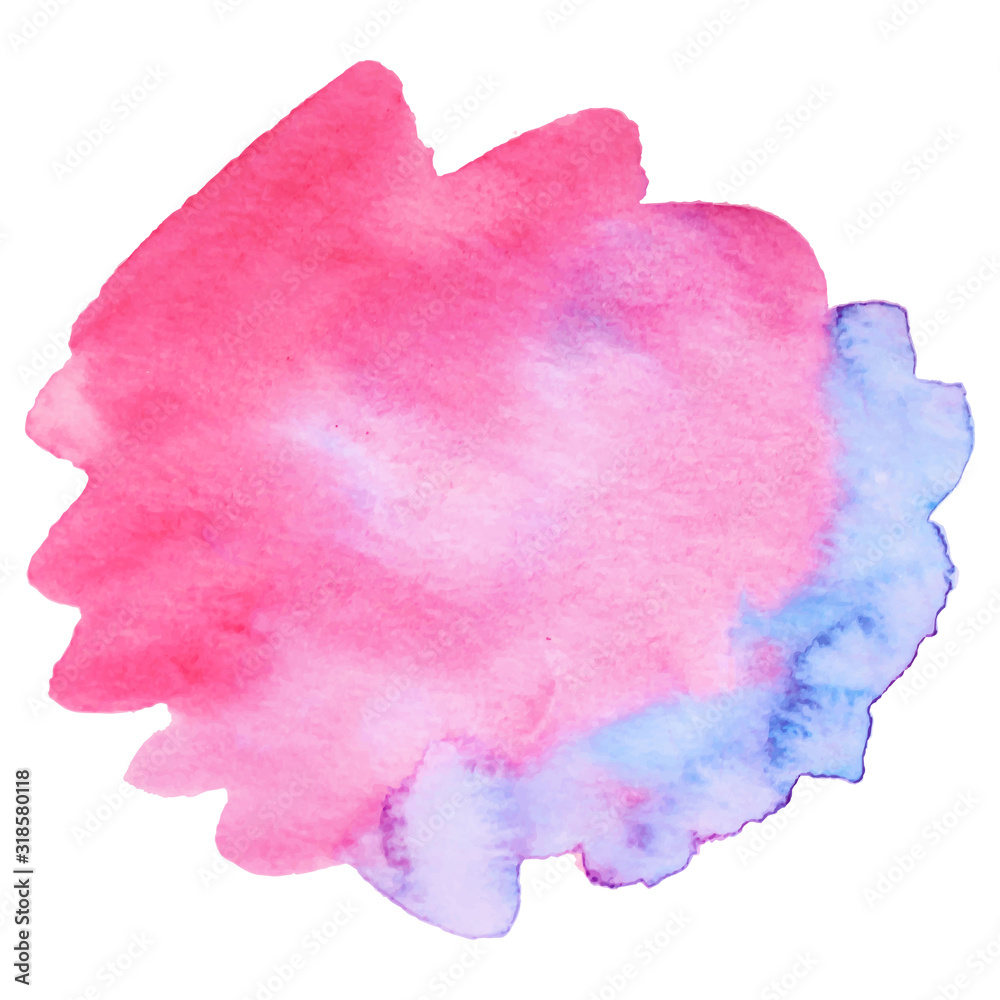 Fototapeta premium Watercolor brush paint paper texture vector isolated splash on white background for banner, poster, wallpaper.