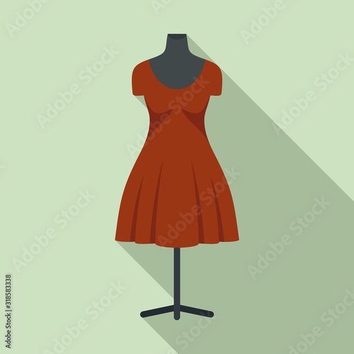 Dress mannequin icon. Flat illustration of dress mannequin vector icon for web design