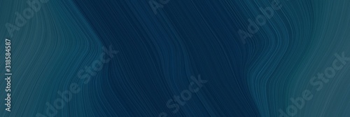 modern horizontal header with very dark blue, dark slate gray and teal green colors. dynamic curved lines with fluid flowing waves and curves