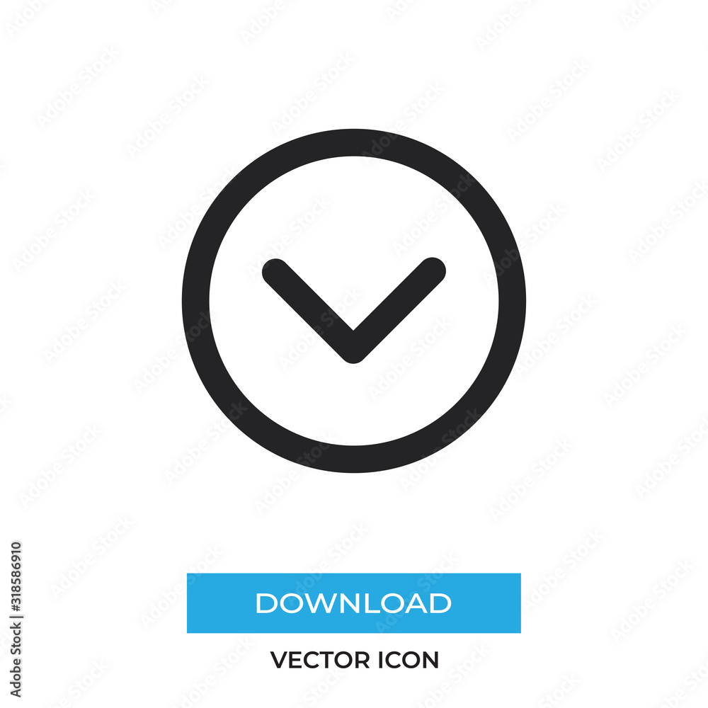 Arrow down vector icon, simple sign for web site and mobile app. Arrow down vector icon, simple sign for web site and mobile app.