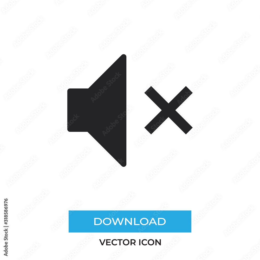 Mute vector icon, simple sign for web site and mobile app. Mute vector icon, simple sign for web site and mobile app.