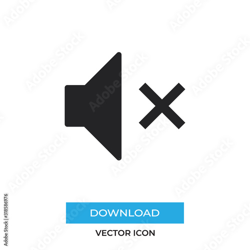 Mute vector icon, simple sign for web site and mobile app.