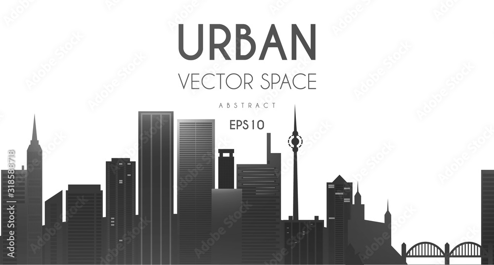 City Background. Urban illustration. Cityscape silhouette.