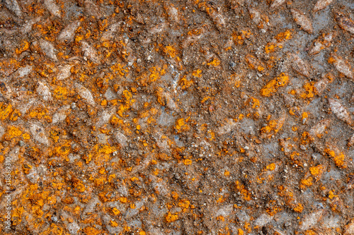 Rusty metal background with streaks of rust. Rust stains. Rysty corrosion. rust on old metal background
