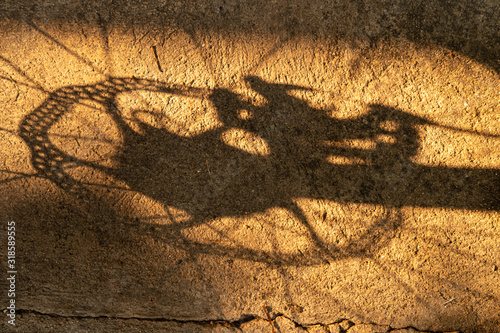 light and Shadow of bicycle wheels