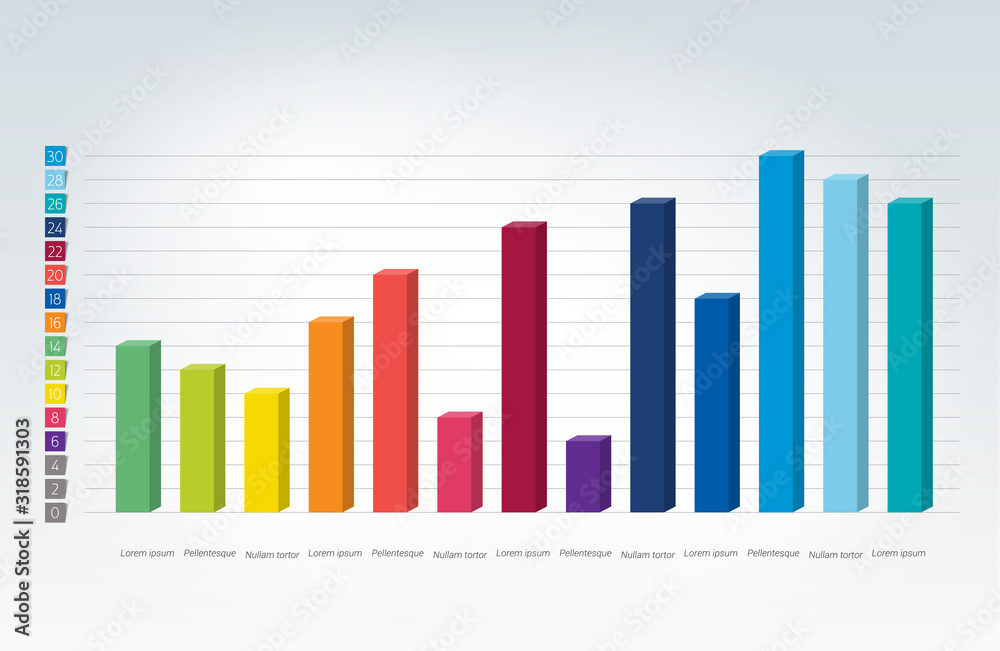 Chart, graph, scheme. Simply color editable. Infographics element. Vector.