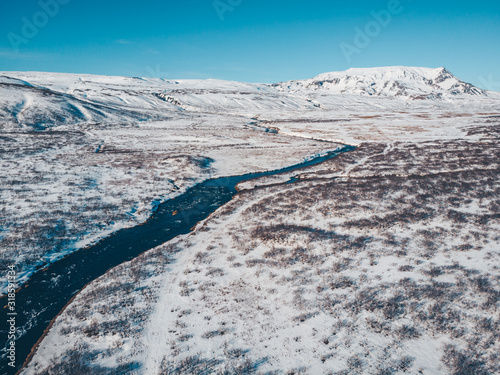 River and snowy landscape photo