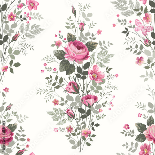seamless floral pattern with roses