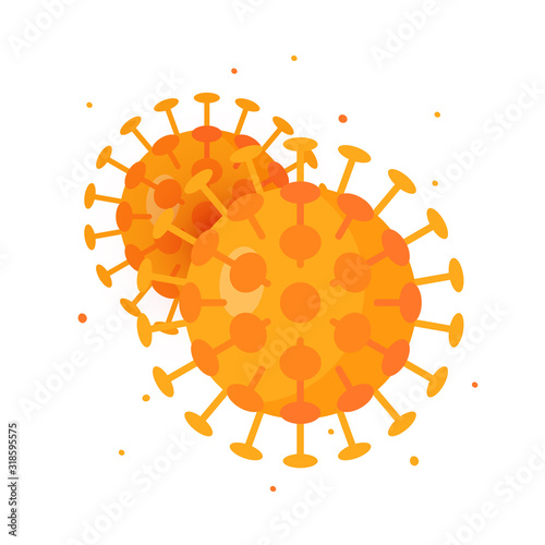 Wuhan 2019-nCoV icon in flat style, vector