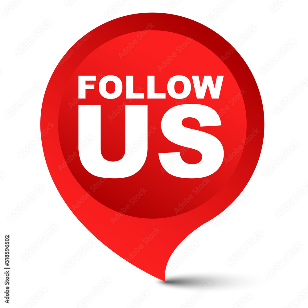 red vector banner follow us red vector banner follow us