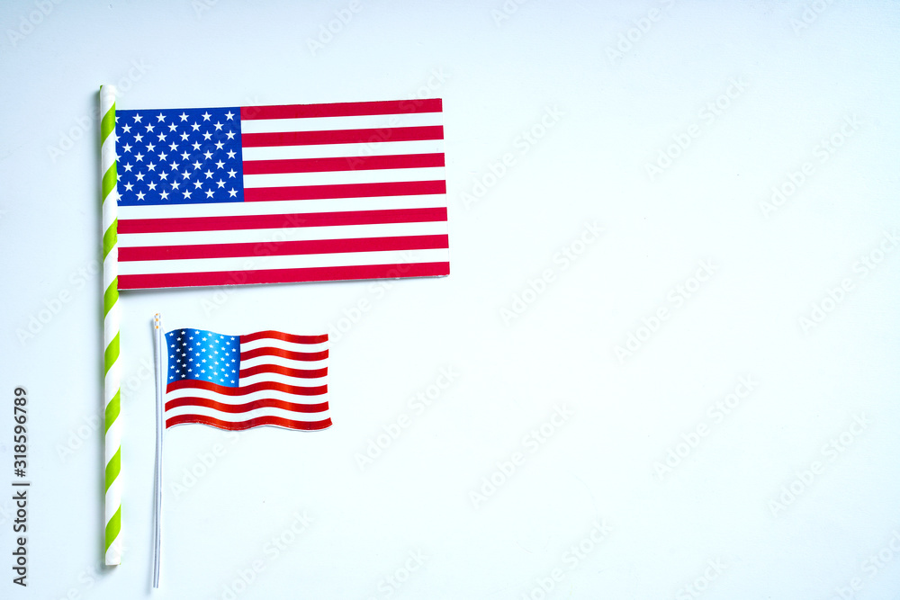 Concept of president day , American national flag 