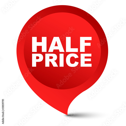 red vector banner half price