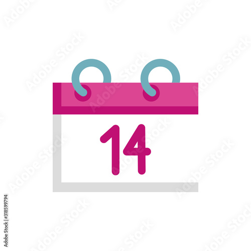 happy valentines day calendar with 14 number