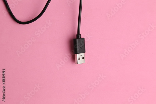 usb cable in color background