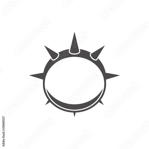 Collar with spikes for pets icon in flat style.Vector illustration.