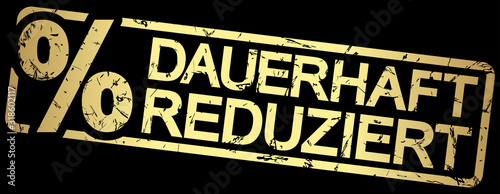 gold stamp DAUERHAFT REDUZIERT