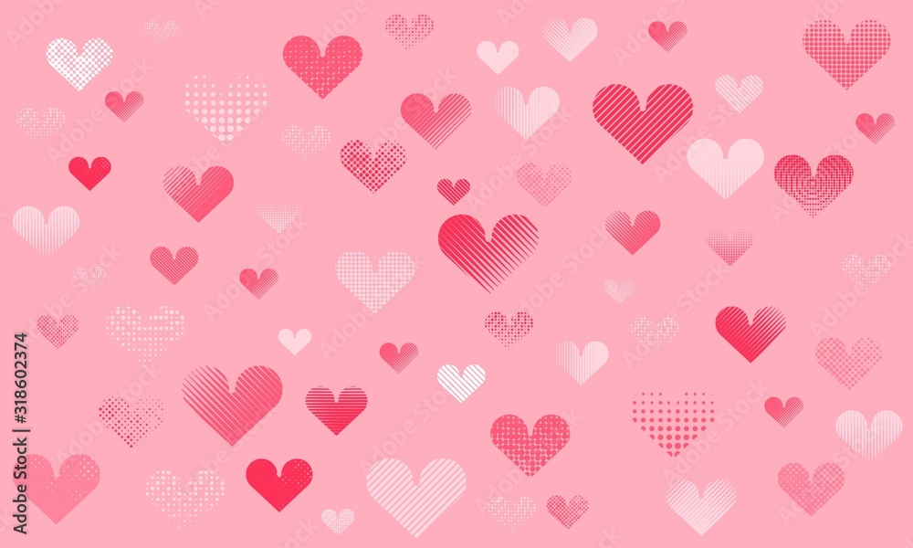 Happy Valentine's days of pink background vector design