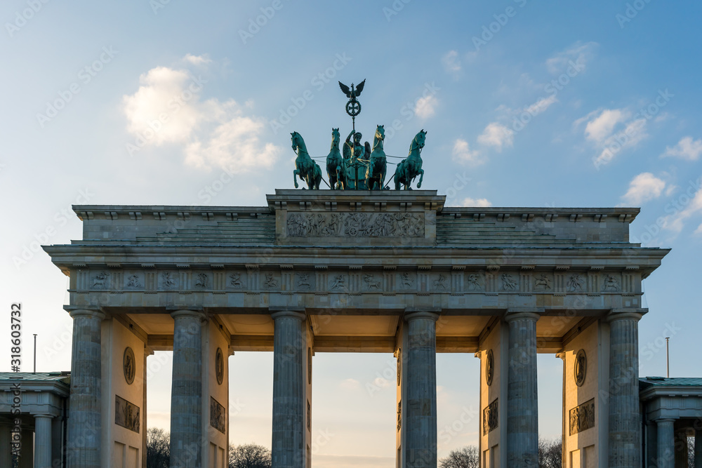 Fototapeta premium The Brandenburger Tor with the Quadriga in Berlin