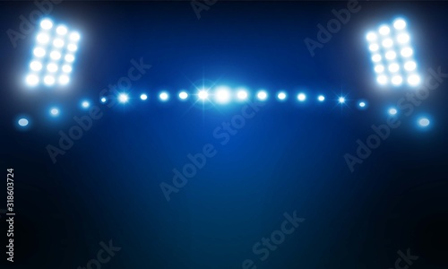 Bright stadium arena lights vector design