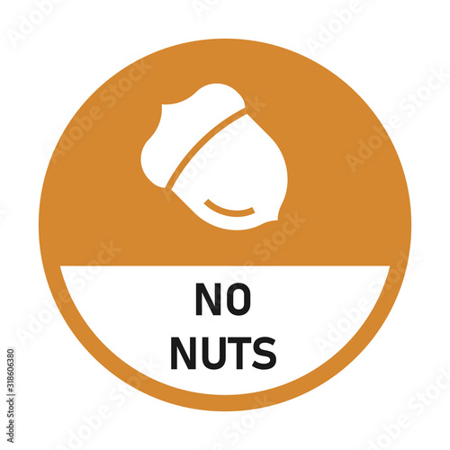 No nuts sticker icon. Clipart image isolated on white background