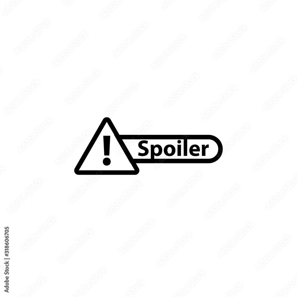 Spoiler alert icon. Clipart image isolated on white background Spoiler alert icon. Clipart image isolated on white background