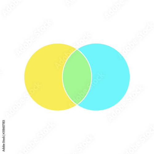 Blank Venn diagram icon. Clipart image isolated on white background