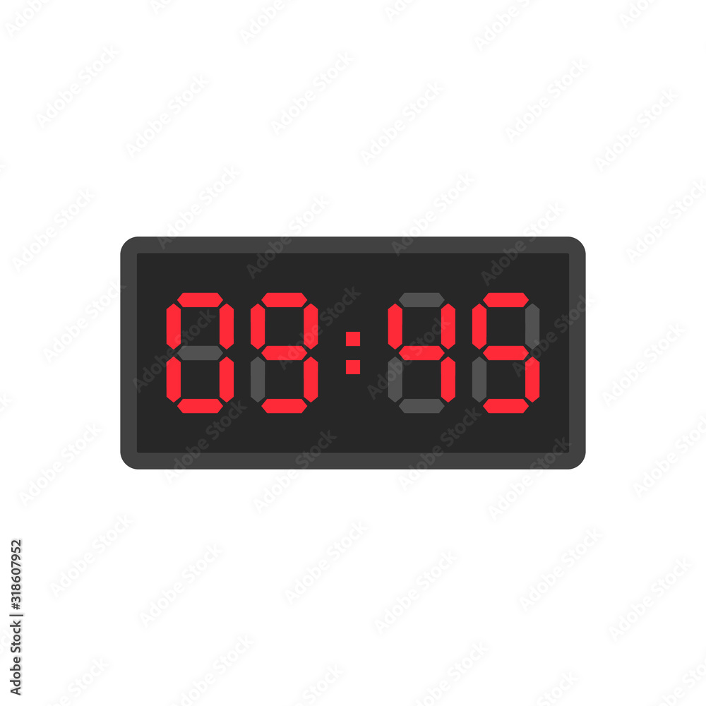 Digital black alarm clock displaying 9:45. Clipart image isolated on white background Digital black alarm clock displaying 9:45. Clipart image isolated on white background