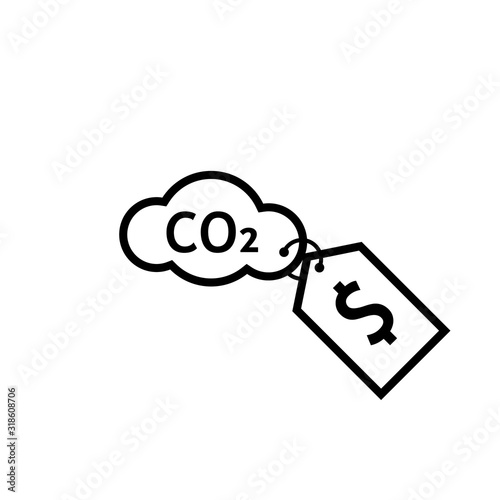 Carbon tax cloud icon. Clipart image isolated on white background