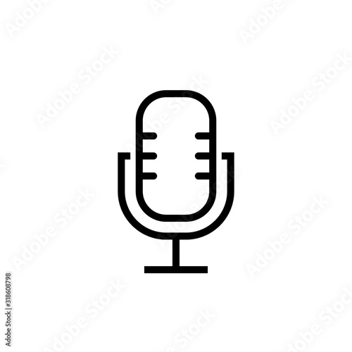 Microphone line icon. Clipart image isolated on white background