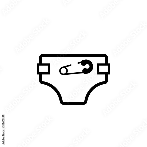 Diaper outline icon. Clipart image isolated on white background