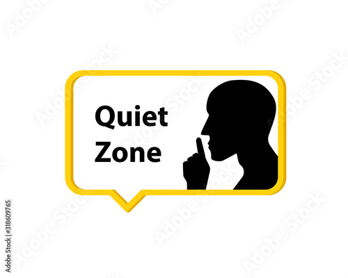 Quiet Zone speech bubble. Clipart image isolated on white background