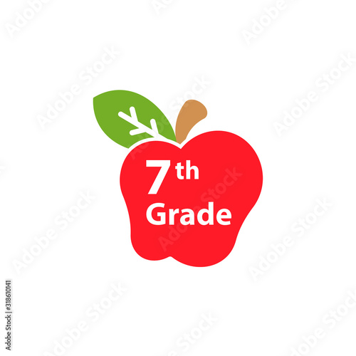 7th Grade level icon. Clipart image isolated on white background