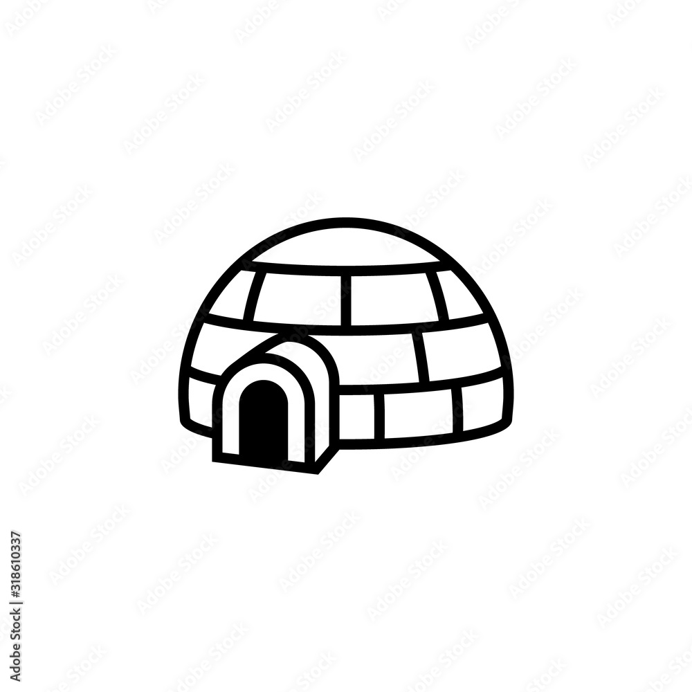 Igloo outline icon. Clipart image isolated on white background Igloo outline icon. Clipart image isolated on white background