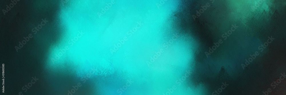 colorful vibrant old horizontal texture background  with bright turquoise, very dark blue and dark cyan color