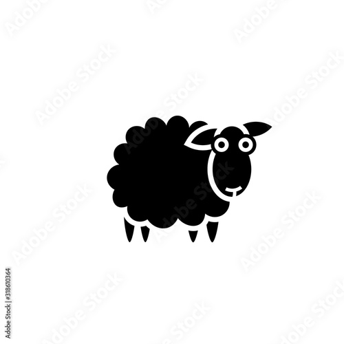 Sheep silhouette icon. Clipart image isolated on white background
